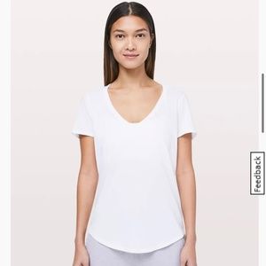 Lululemon Love Tee White V-neck Vitasea